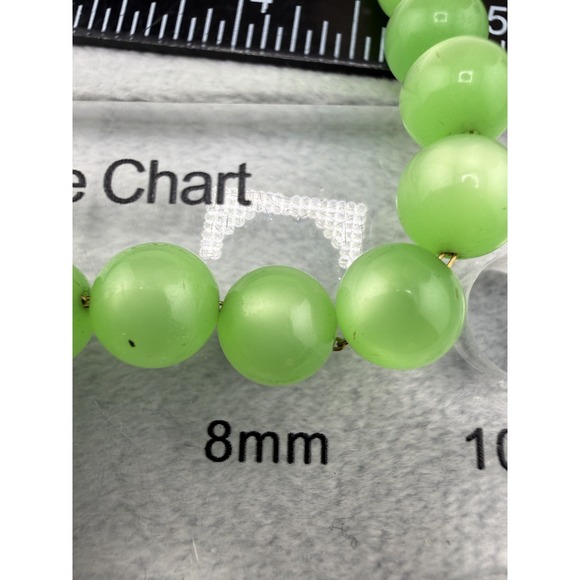 Vintage Lime Green Acrylic Beaded Necklace 23" - Picture 5 of 8